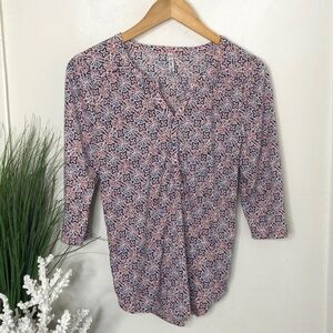 NORDSTROM Kate Park Floral Super Soft Knit Tunic Top‎ Blouse Sz S
